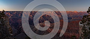 Grand Canyon National Park - South Rim Sunset Panorama - Mather Point