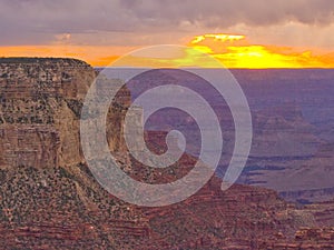 Grand Canyon National park, sunsets on Canyon.