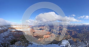 Grand Canyon panorama with snow