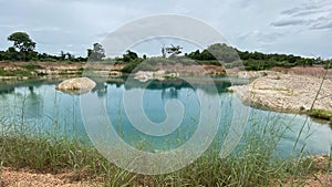 Grand Canyon Pond and White Stone Mountain have green water, Thailand, Uttaradit, a new attraction.