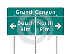 Grand Canyon rims direction road sign
