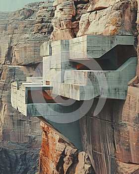 The grand canyon rock carved to form a parametric style architecture