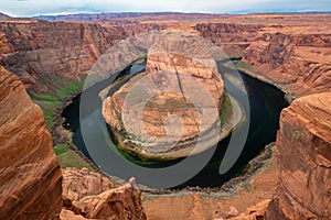 Grand canyon scene at the horseshoe bend viewpoint, Arizona, USA photo