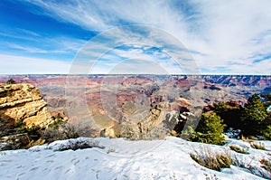 Grand Canyon South Rim Arizona in winter