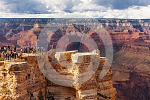 GRAND CANYON, USA - MAY 18, 2016: Scenic view Grand Canyon National Park, Arizona, USA. Tourist people