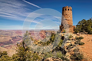 Grand Canyon watchtower at the desert view overlook