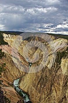 Grand Canyon of Yellowstone with Storm in the Distance