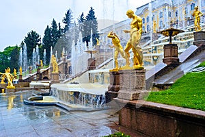 Grand Cascade Fountains At Peterhof Palace