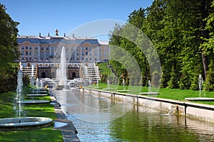 Grand Cascade Fountains at Peterhof Palace garden