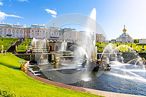 Grand Cascade of Peterhof Palace and Samson fountain, St. Petersburg, Russia