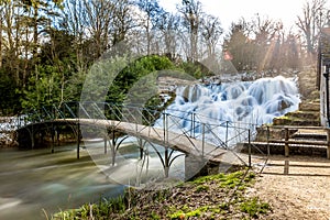 Grand cascade and waterfalls of Blenheim palace in Oxfordshire, photo