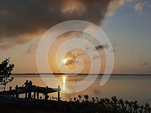 Grand Cayman Beautiful Romantic Dock Sunset