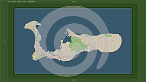 Grand Cayman - Cayman Islands highlighted - composition. Topo Ge