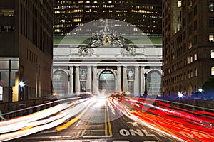 Grand Central on Pershing Square at dusk, New York City