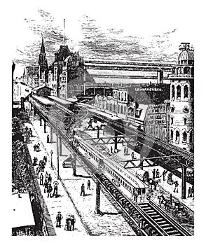 Grand Central Station, vintage illustration