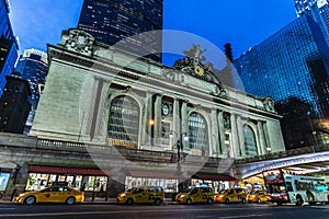 Grand Central Terminal at night in New York City, USA