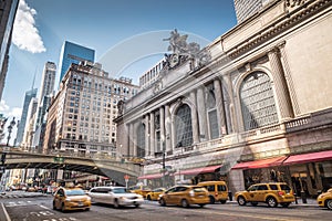 Grand Central Terminal with traffic, New York City