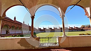 Grand Cloister of Certosa di Pavia Monastery, Italy