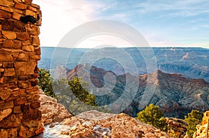 Grand Cnayon view by Desert view watchtower along south rim photo