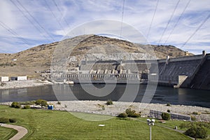 Grand Coulee Dam hydroelectric site, Columbia River, Washington photo