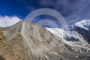 Grand Couloir on Montblanc climbing route from Tet Rousse refuge