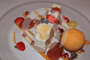 Grand dessert on a plate