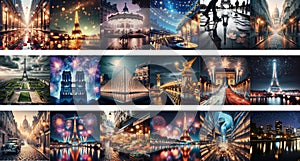 Parisian Landmarks Collage