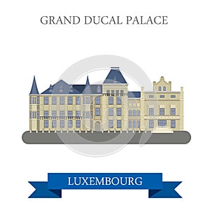 Grand Ducal Palace Luxembourgflat vector attraction landmark