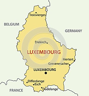 Grand Duchy of Luxembourg - map - vector photo