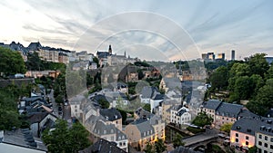 Grand Duchy of Luxembourg time lapse 4K, city skyline