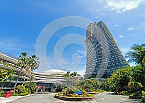 Grand entrance of Harbor Commercial Street Forest City, a luxury estate in southern Malaysia, Johor state, is a popular ghost town