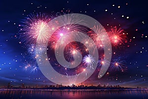 Grand fireworks display lighting up the night