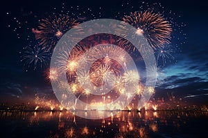 Grand fireworks display lighting up the night