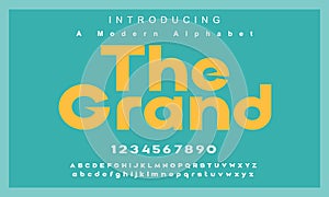 The Grand font. Abstract minimal modern alphabet fonts