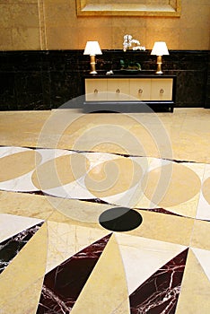 Grand hall with marble flooring