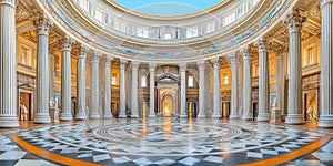 Grand hall with pillars