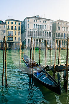 Grand Ð¡hannel with gondolas, Venice, Italy.