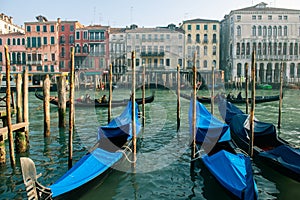 Grand Ð¡hannel with gondolas, Venice, Italy.