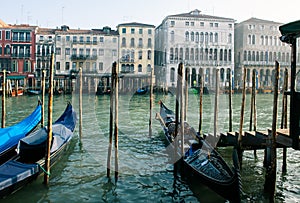 Grand Ð¡hannel with gondolas, Venice, Italy.