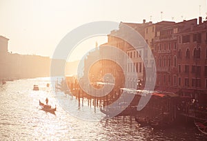 Grand Ð¡hannel with gondolas, Venice, Italy.