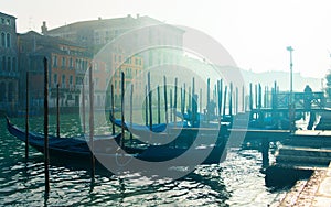 Grand ÃÂ¡hannel with gondolas, Venice, Italy.