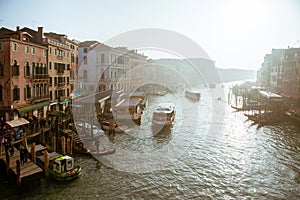 Grand ÃÂ¡hannel with gondolas, Venice, Italy.