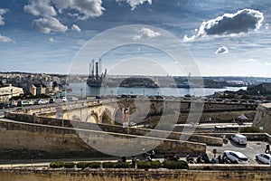Grand Harbour and fortifications Valletta Malta