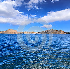 Grand Harbour seascape in Valletta, capital of Malta: view of Birgu.