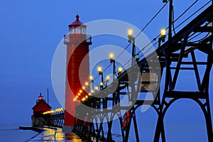 Grand Haven Lighthouse at Sunrise