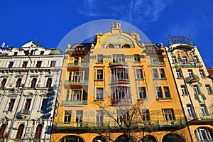 Grand Hotel Evropa, Old Buildings, Wenceslav Square, New Town, Prague, Czech Republic photo