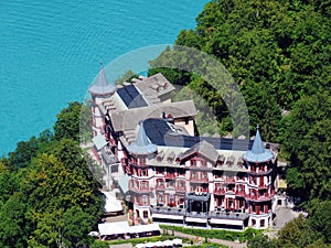 Grand Hotel Giessbach above Lake Brienz and next to the waterfall Giesbach Falls - Canton of Bern, Switzerland