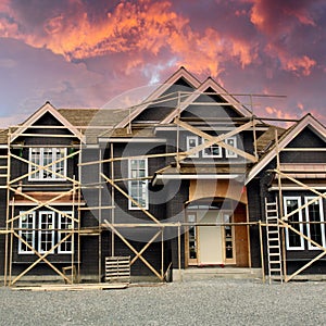 Grand House Home Dwelling Residence Under Construction Cedar Exterior