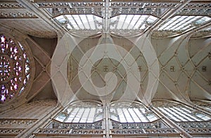 The grand interior of St. Vitus cathedral in Czech Republic photo