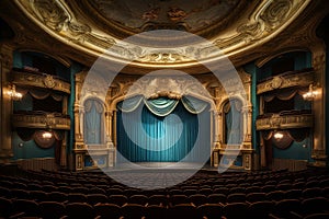 Grand Interior theater hall. Generate Ai